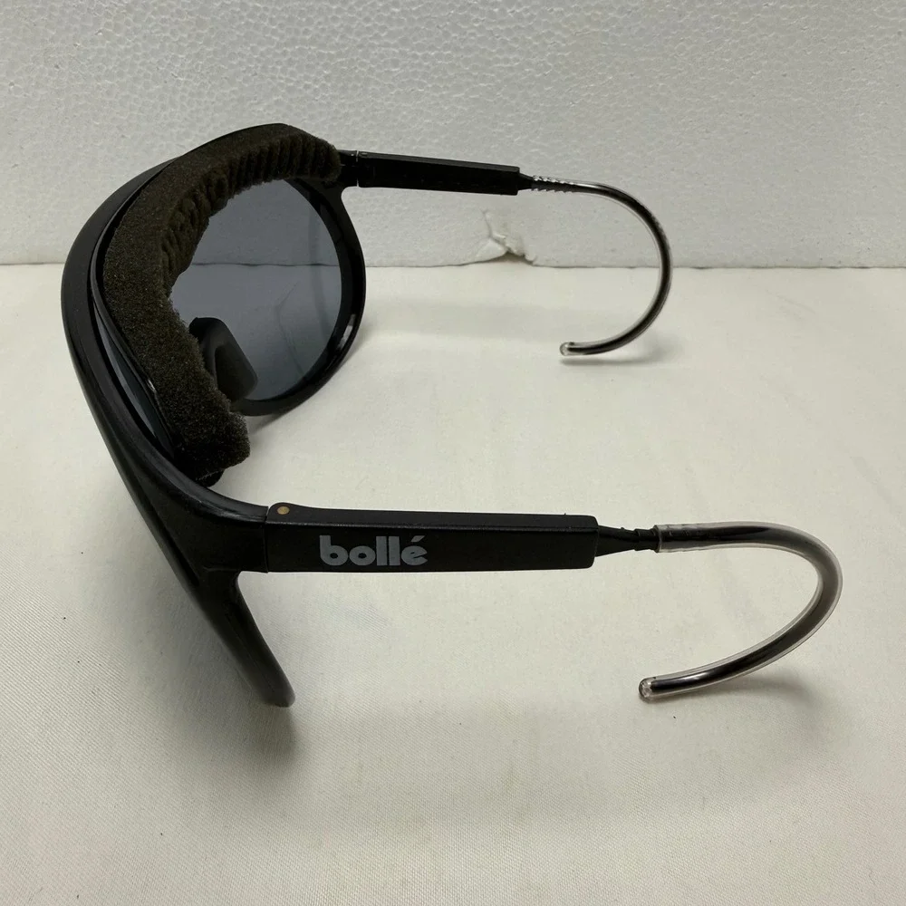 Bolle‎ Sunglasses Unisex Black Chronoshield Vintage Shield Wrap Sport Glasses